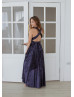 Navy Blue Velvet Infinity Bridesmaid Dress